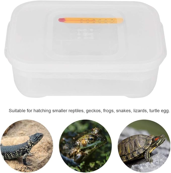 TOPINCN 12 Slots Reptile Egg Breeding Hatchery Box Reptile Egg Incubator Hatcher Hatching Box Reptile Incubation Egg Tray for Lizard Snake with Thermometer