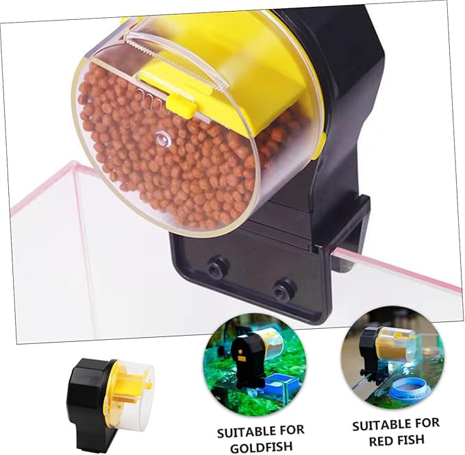 VILLCASE Automatic Fish Feeder for Aquarium Adjustable Mechanical Feeding Timer Small Fish Tank Food Dispenser Vacation Feeding Tool Without Batteries