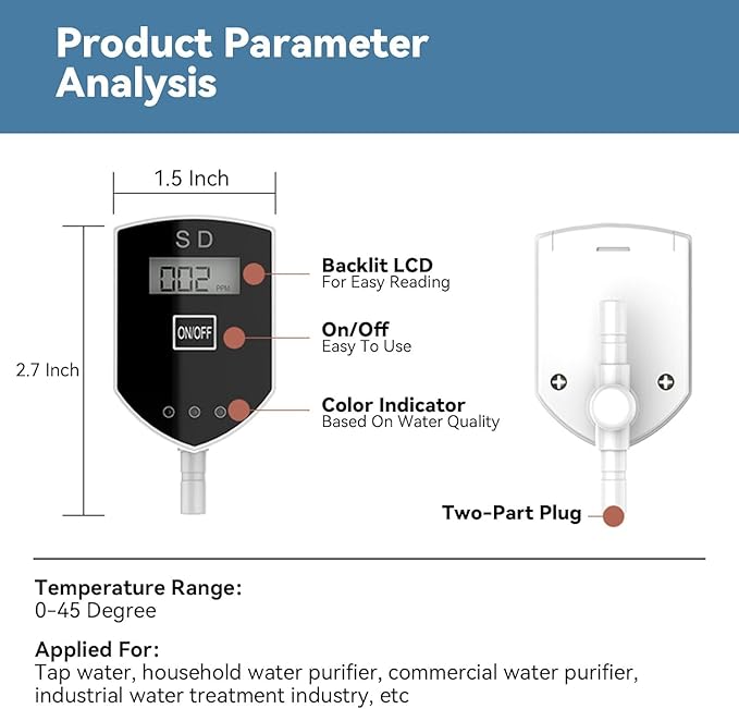 Accurate & Reliable TDS Water Tester: Smart Digital PPM Meter for Aquarium, Hydroponics, and Home Drinking Water Quality Monitoring