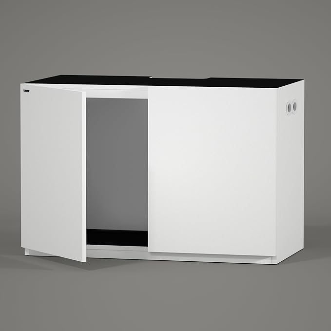 LANDEN Aquarium Wooden Stand and Cabinet for up to 105 Gal Tank, Fish Reptile Sea Salt WaterTank Stand, Nano Foam Leveling Mat Included, W47.2xD23.6xH31.5 in, Wooden Matte White Painted(Stand Only)