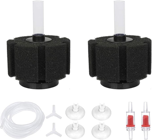 ALEGI Aquarium Sponge Filter with Airline Tubing, Check Valves, Suction Cups for 55 Gallon Fish Tank, Betta, Nano, Shrimp, Fry