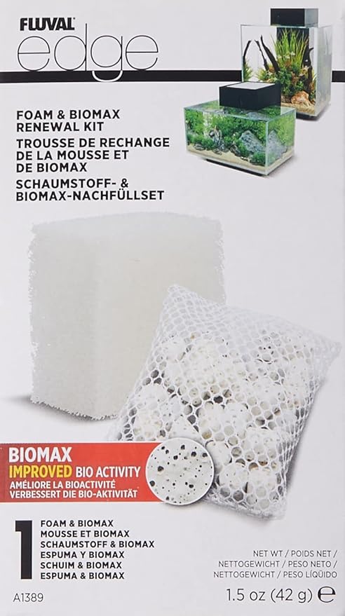Fluval EDGE Foam & Biomax Filter Media Renewal Kit 1.5 oz