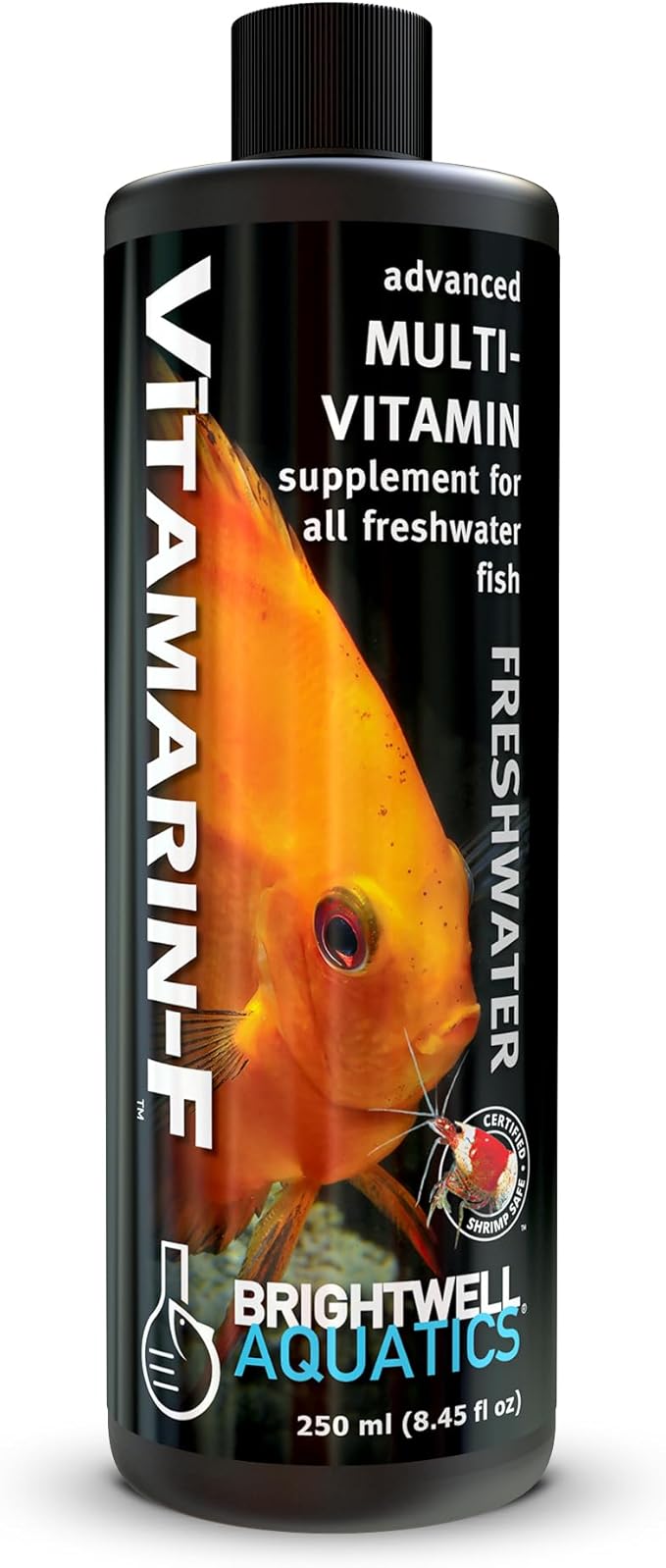 Brightwell Aquatics Vitamarin-F – Complete Vitamin Supplement for Freshwater Fish & Invertebrates – Supports Health, Color & Spawning – No Refrigeration, 250 ml