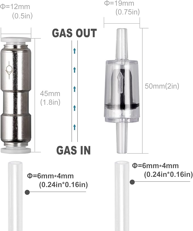 Aquarium Check Valves 1 Way Non-Return Valves Suction Cups Spare Parts Kit