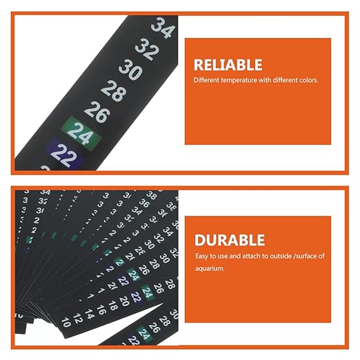 FRCOLOR Stick on Thermometer Strip for Aquarium Fish Tank 5.11X0.70In Digital Temperature Indicator Adhesive Celsius Water Thermometer 20 Pack