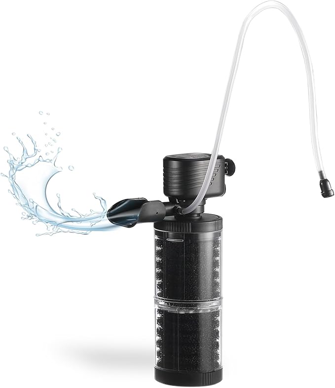 SainSmart XpertMatic 15W Aquarium Filter 2 Stages 238 GPH (900L/h) for Up to 70 Gallon Fish Tank, Submersible Internal Tank Filter and Water Pump, Power Filter for Fish Tank, Aquarium, Pond