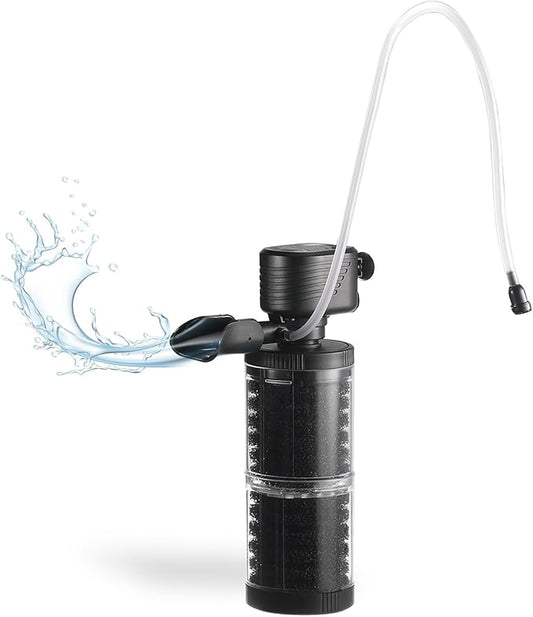 SainSmart XpertMatic 15W Aquarium Filter 2 Stages 238 GPH (900L/h) for Up to 70 Gallon Fish Tank, Submersible Internal Tank Filter and Water Pump, Power Filter for Fish Tank, Aquarium, Pond