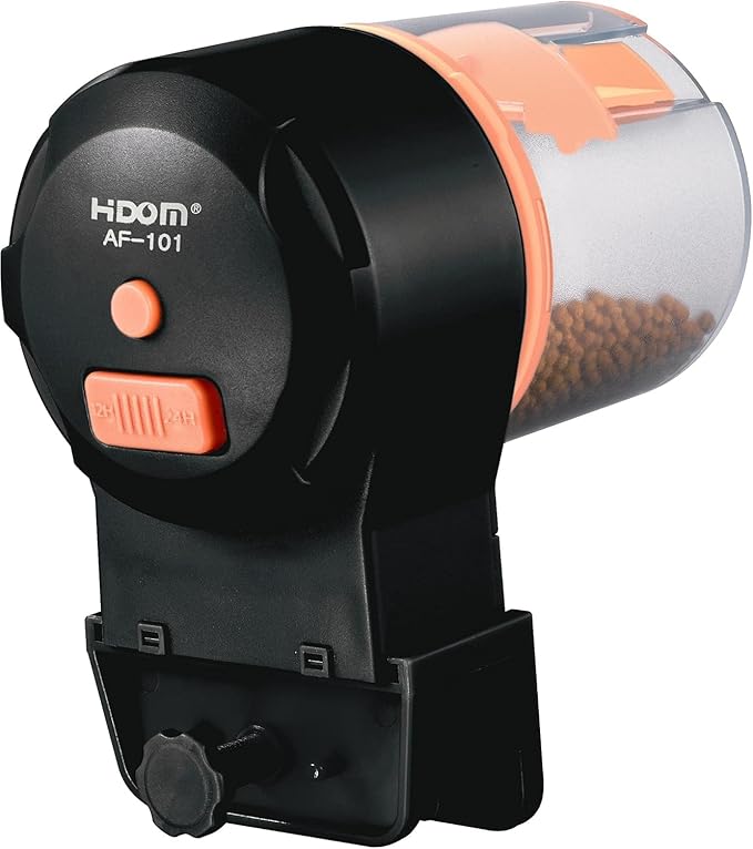Hidom Aquarium Automatic Holiday Vacation Fish Tank Vivarium Feeder - 2 x Drum Dispensers - Flake, pellets or Freeze Dried - Battery Operated - AF-101