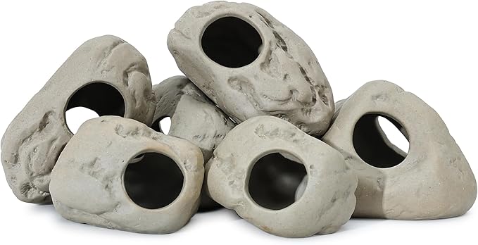 ALEGI Aquarium Rock Cave Decor for Shrimp Cichlid Hiding Breeding (Set 8)