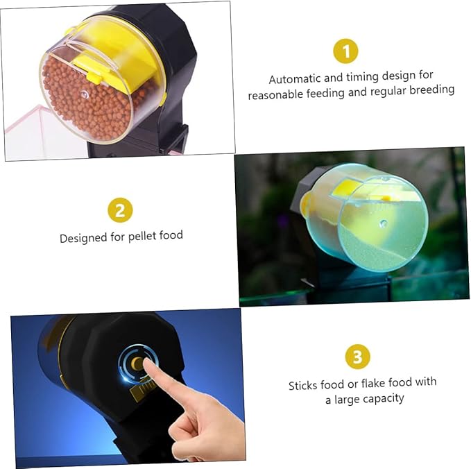 BESPORTBLE 1set Automatic Fish Feeder with Timer for Tank Capacity Food Dispenser Easy to Clean and Install Battery Operated Design for Feeding