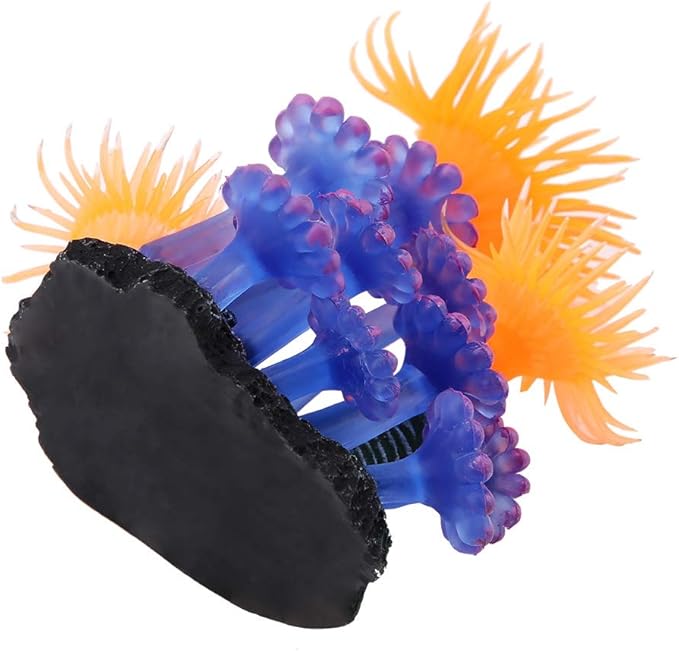 Silicone Artificial Coral, Yellow Decor for Fish Tank Ornament