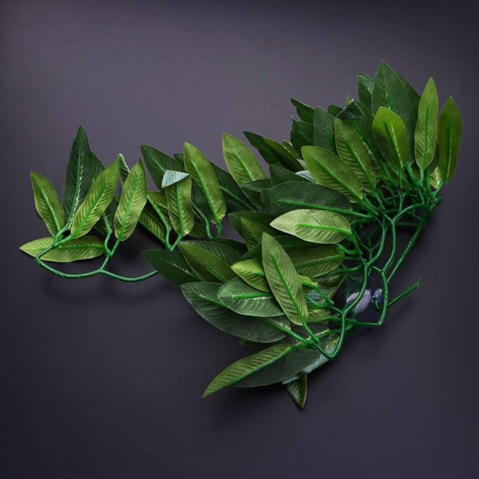 POPETPOP Reptile Hanging Plant - Terrarium Plant with Suction Cup for Bearded Dragons Lizards Geckos Snake Pets and Hermit Crab Tank Habitat Decorations