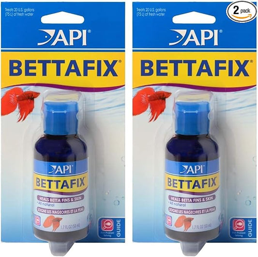 API BETTAFIX Antibacterial & Antifungal Betta Fish Infection and Fungus Remedy 1.7-Ounce Bottle (Pack of 2)
