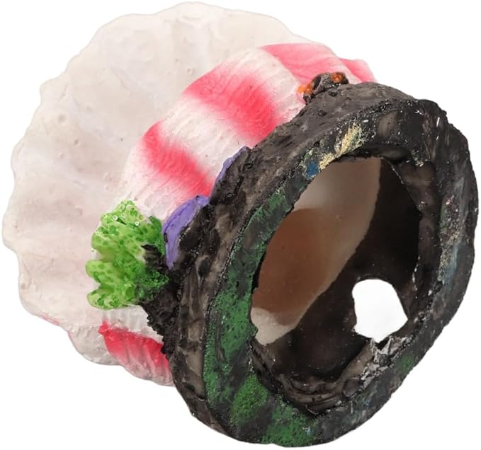 Resin Aquarium Shell Bubbler Ornament Bubble Dispersion Design Corals Decoration with Air Stone for Fish Tank