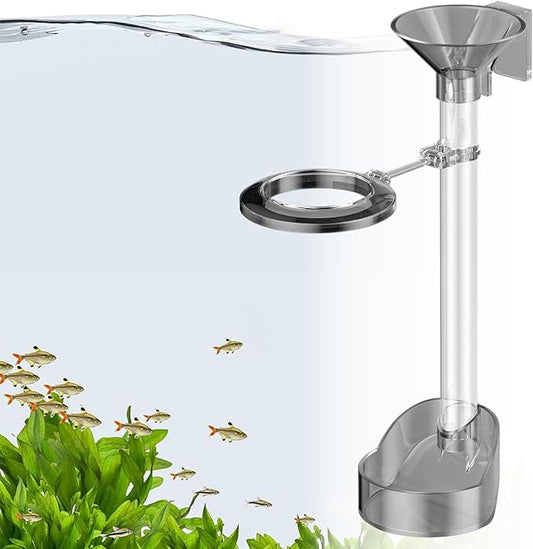 Pawfly Clear Acrylic Shrimp Feeding Tube and Dish Set, Aquarium Fish Feeder Tube with Floating Feed Ring & Cleaning Brush, Adjustable Feeder Tube Fish Feed Tube, Shrimp Tank Accessories