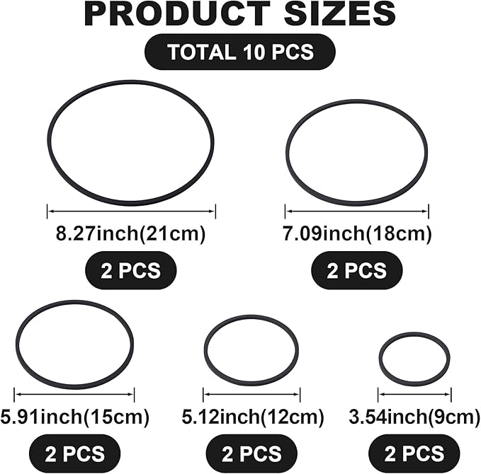 PAGOW 10pcs Fish Feeding Rings Set, 5 Sizes Round Floating Aquarium Plant Corral, Fish Tank Aquarium Accessories for Betta (Black)