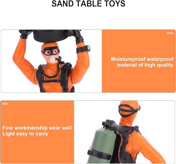 BESPORTBLE Miniature Scuba Diver Action Figures: 4pcs Simulated Underwater Swimmer Figurines for Diorama and Sand Table Layout, Scale Model People Set for DIY Ocean Scene and Education