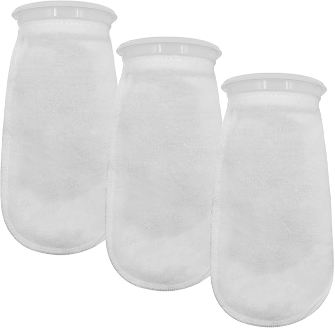 3Pcs 4 Inch Ring by 10 Inch Long Filter Socks 200 Micron, Aquarium Felt Socks, Aquarium Filter Bags for Freshwater Saltwater Aquariums Fish Tank, Sump Filter Socks, Use in Ponds Overflows