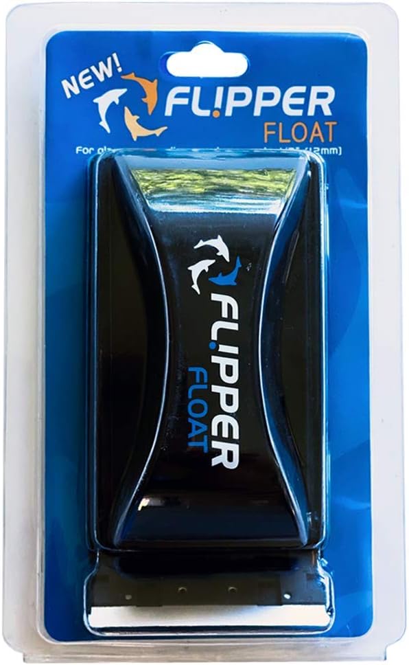 Flipper Cleaner Float - 2-in-1 Floating Magnetic Aquarium Glass Cleaner- Scrubber & Scraper Aquarium Cleaning Tools & Standard Aquarium Scraper Replacement Blades