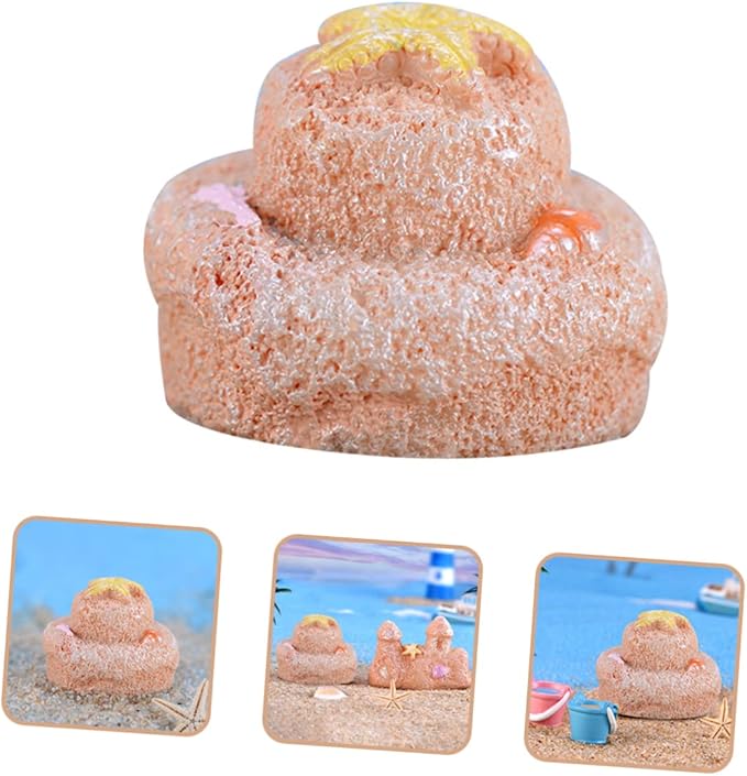 BESPORTBLE 6pcs Resin Crafts Decoration Sand Beach Ornament for Fish Tank Aquariums Style Landscape Accents for Home and Craft Projects