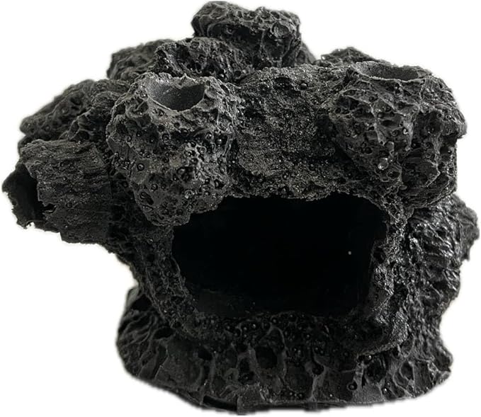7 Hole Barnacle Cave frag Rock sandbed Base for Live Coral frag Plugs for Reef Aquariums (Black)