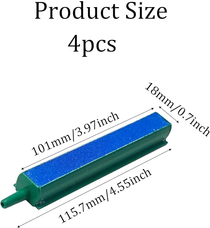 4PCS 4 Inch Aquarium Air Stone Bar, Fish Tank Bubble Diffuser Oxygen Release Bar for Air Pumps, Hydroponic Systems and Ponds