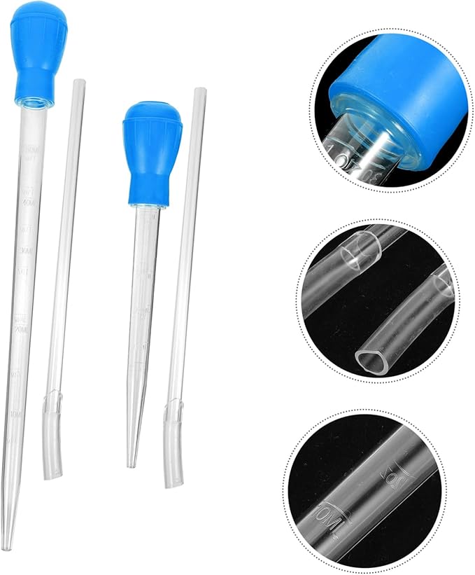 2Pcs Aquarium Gravel Vacuum Pump Handheld Fish Tank Cleaner with Extension Tubes for Easy Water Removal Material Strong Suction Convenient Operation
