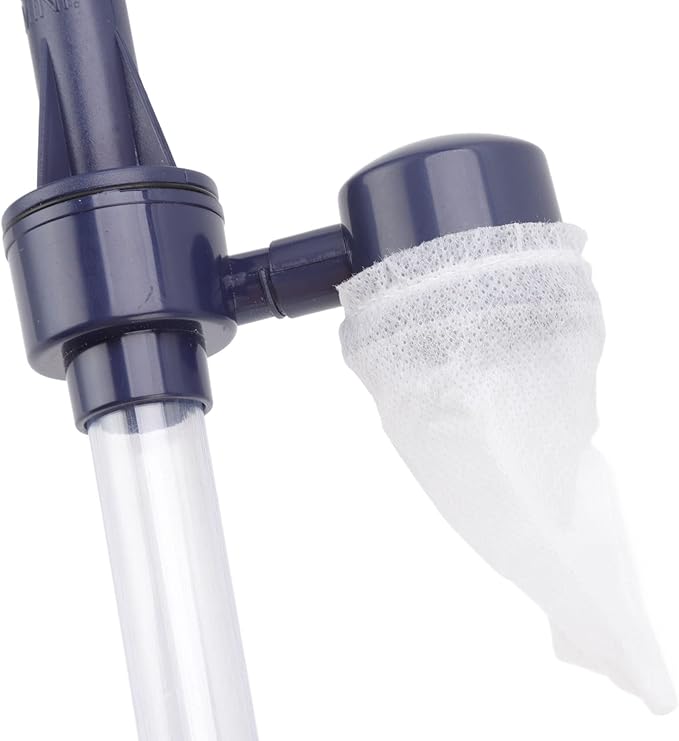 Aquarium Vacuum Cleaner Electric Siphon, Fish Tank Gravel Cleaner with Telescopic Conduit, Spiral Impeller Design for Easy Water Changing and Sand Washing, Powered by 2 C Batteries