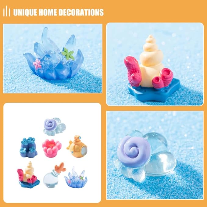 Garneck 35pcs Mini Resin Ocean Landscape Decorative Ornament Coral Figurine Fish Tank Decorations Small Aquarium Decoration Ornaments Miniature Fish Tank Accessories Miniature Coral Figure
