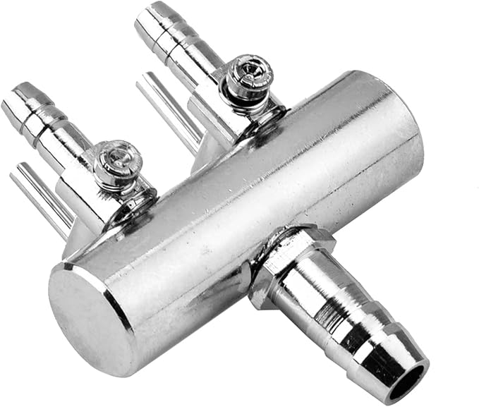 Aquarium Air Valve, Air Splitter Aquarium Tubing Connectors, Steel Aquarium Air Pump Accessories, Aquarium Aalve Aplitter for Fish Tank Air Pumps (8 to 4mm Two-Hole Splitter Head)