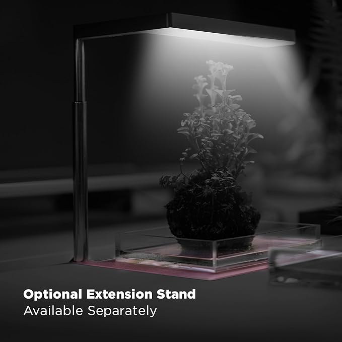 ONF Flat Nano 15W Full Spectrum Aquarium Light, 4 Level Dimmable Plant Light, IP54 Waterproof Freshwater Use Only, Suitable for 2-9 Gallon Rimless Fish Tanks, Terrariums, & Potted Plants, Rose Gold