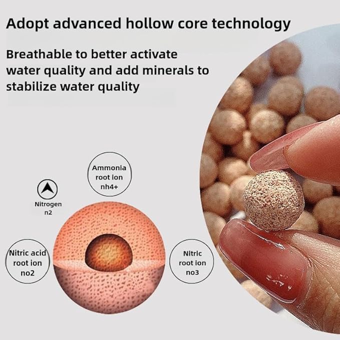 bio Balls for Aquarium Filter Media Pond Filter Material Ceramic Ring Aquarium for Fish Tank Media Bags Hollow Material Accessories (2.2, Pounds)