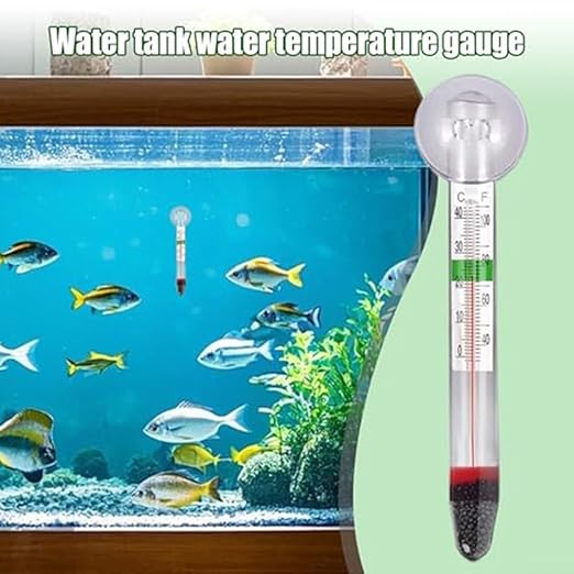 Minhe Aquarium Thermometer Set of 10 with Clear Temperature Display, Secure Suction Cup, and Double Layer Glass, Suitable for Fish Tanks and Turtle Habitats