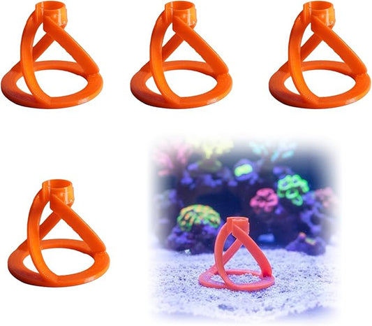 5 Pack Coral Frag Plug Sand Stands, Aquarium Sandbed Frag Rack Holder Mounts, Reef Tank Accessories for SPS LPS Zoanthid Corals, Secure Base Adapters (Orange)