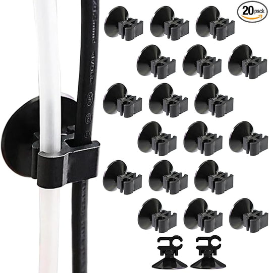 20 PCS Aquarium Suction Cup Clips Professional Fish Tank Suction Cup Clips Aquarium Air Tube Holders for Pump Power Cord,Fish Tank Oxygen Tube Hose,Aquarium Air Tubing