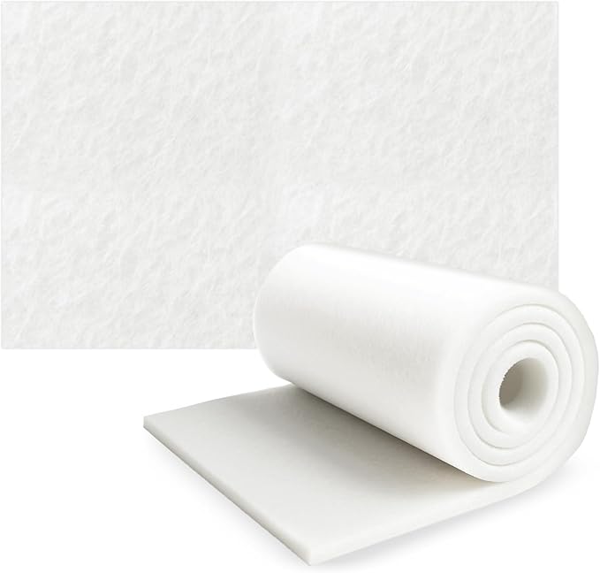 SunGrow Aquarium Crystal Clear Filter Floss - for Fish Tank, Koi Pond Filter Pad - Water Filter Media Roll. 1" Thick, 12" Wide x 70" Length