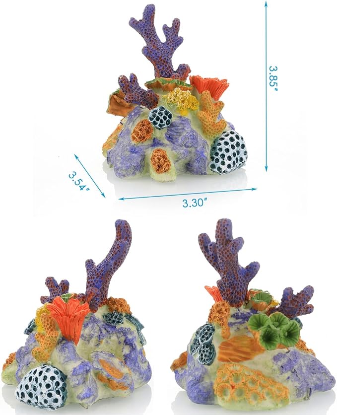 Fish Tank Decoration Ornaments, Resin Hollow Tree Trunk, Coral Reef Simulation Decorations with Plants, 3D Aquascape Aquarium Decor