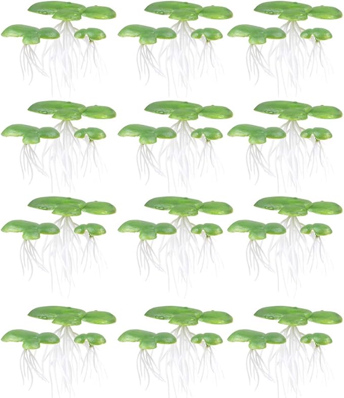 TEHAUX 36pcs Artificial Floating Duckweed Plant Artificial Foliage Pond Decor Pond Scenery Aquarium Fish Tank Decoration