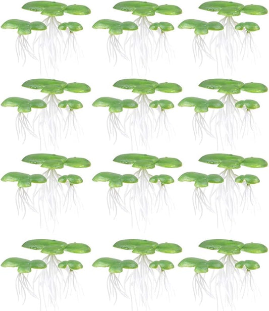 TEHAUX 36pcs Artificial Floating Duckweed Plant Artificial Foliage Pond Decor Pond Scenery Aquarium Fish Tank Decoration