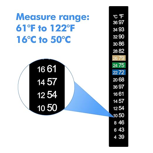 10 Pcs Aquarium Thermometer Strip Adhesive Temperature Strips Horizontal Stick On Thermometer Strip Digital Display Sticker for Fish Tank Brewing Wine Beer Aquariums Fermenting 39-97℉ (4-36℃)