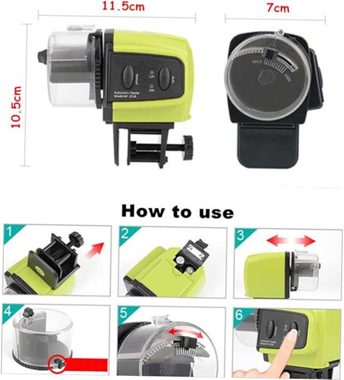 TOYANDONA Automatic Fish Feeder Timer for Aquarium Easy Operation Programmable Hours Suitable for Various Fish Food No Batteries Included for Vacation and Daily Feeding
