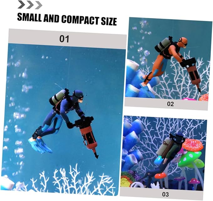 BESPORTBLE 4pcs Miniature Diver Figurines for Fish Tank Aquarium Decorations Realistic Scuba Diver Models with Sturdy Material Safe for Pets Unique Craft for Sand Table and Random Color