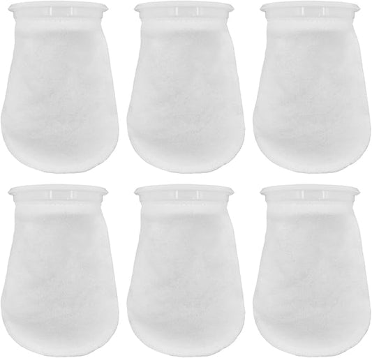 6Pcs 4 Inch Ring Filter Socks 200 Micron, Aquarium Felt Socks, Aquarium Filter Bags for Freshwater Saltwater Aquariums Fish Tank, Sump Filter Socks, Use in Ponds Overflows, 4 Inch Ring by 7 Inch Long