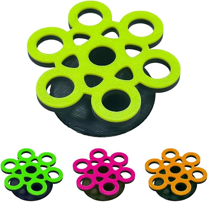 GlowRack UV Sand Frag Rack – Reef-Safe Coral Propagation Holder | Holds 7 Standard ½” Frag Plugs | Low-Profile, Substrate Base | Glows Under Reef Lighting | Handmade Aquarium Decor (UV Orange)