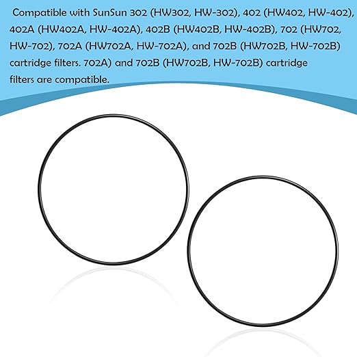 Canister Filter O Ring for SunSun HW302, HW402, HW702 (2PCS