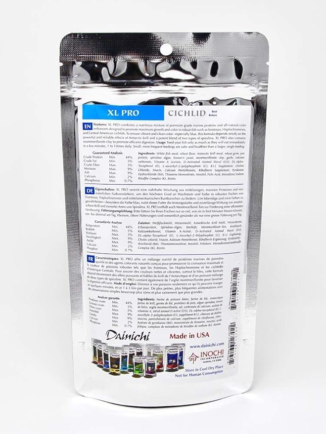 Dainichi Cichlid Food - XL PRO Medium Sinking (5 mm) Pellets, 8.8 oz (250 g)