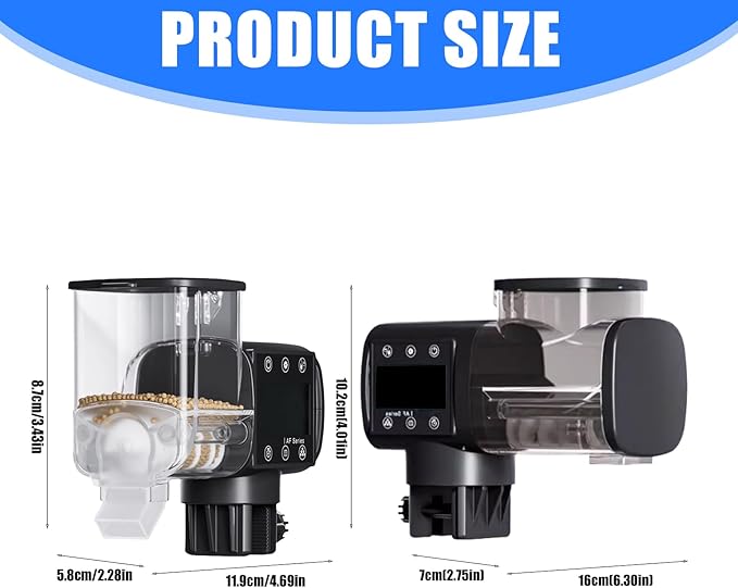 Automatic Fish Feeder for Aquariums Programmable Timer with Large Capacity Quiet Feeding Tool for Small Fishtanks