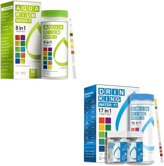 AAwipes 8-in-1 Aquarium Test Kit 50 Strips + Complete Water Testing Kits 100 Strips