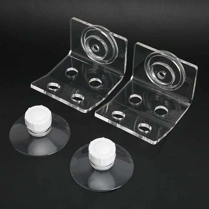 GLOGLOW Racks Holder, 2Pcs Frag Rack Acrylic Aquarium Rack Transparent Fish Bracket Holder Aquarium 4 Holes Front Loading Bending SPS Button Base