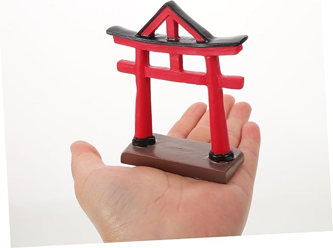 PRETYZOOM Miniature Gate Model Japanese Decor for Home Aquarium 3-inch Outdoor Craft Decoration for Micro Landscape and Sand Table Display